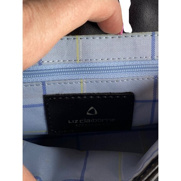 Y2K Liz Claiborne Black Mini‎ Shoulder Bag With Contrast Stitching - Picture 6 of 10